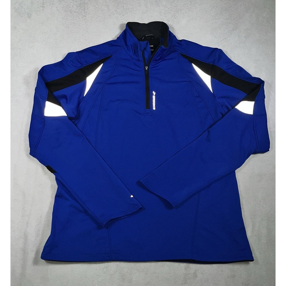 Brooks Running Pullover Equilibrium 1/4‎ Zip Men M Xstatic Arm Pocket Reflective